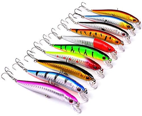 OriGlam 10 Esche da Pesca Minnow Realistiche per Pesce di Fondo