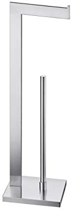 Miyili Toilettenpapierhalter, Edelstahl, freistehend, quadratisch, gebürstetes Finish, F03N2