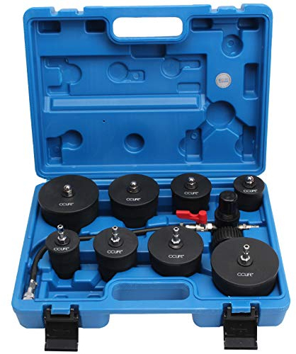 CCLIFE 9tlg Turbolader Ladeluft System Adapter Satz Ladeluftkühler Abdrücksatz Prüfwerkzeuge für Ladeluftschläuche