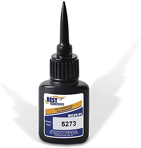 BEST KLEBSTOFF - PL 5273-1 UV Kleber kapillar | 10g | Niedrigviskos | zum bauen und reparieren | UV Fix | Steinschlag Reparatur Kit | Super Klebstoff