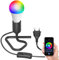 ledscom.de Tischlampe TRIN mit E27 Lampen-Fassung, schwarz, Stecker, Schalter inkl. Smart Home RGBW LED Lampe, 8,89W, 892lm