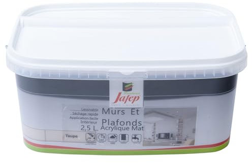 Jafep 12983 - Pintura para pared y techo (acrílico, 2,5 L), color gris