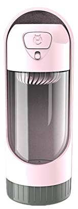 WPCASE Dispensador De Agua Perros Bebedor Perros Portatil Botella De Agua De Viaje para Perros para Paseos De Perros Viajes Al Aire Libre Vidrio para Perros Bebedero Pink
