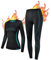 NOOYME Thermounterwäsche Damen Funktionsunterwäsche Damen Warm & Atmungsaktiv Funktionswäsche Damen Thermo Unterwäsche Dame Skiunterwäsche Damen, Schwarz-blau XXL