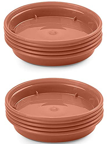 10 Mini Plant Pot Saucers 9.5cm Plastic Terracotta Colour For 3 & 4 Inch Pots