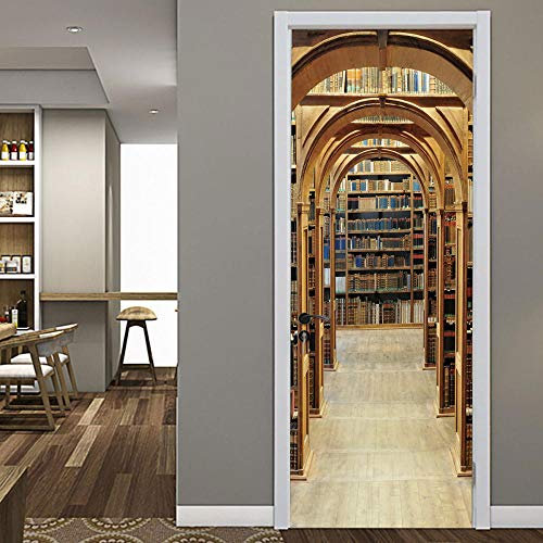 3D Turaufkleber Kinder Bibliothek Bücherregal 3D Türaufkleber