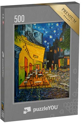 puzzleYOU: Puzzle 500 Teile „Café in Paris nach dem berühmten Gemälde von Vincent Van Gogh“ – aus der Puzzle-Kollektion Künstler, Kunstwerke