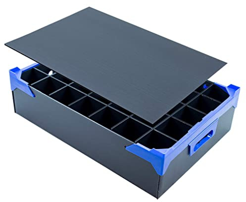 Caterbox Champagne Flute Storage Box - with Lid Included | Stacking Glass Storage Box with 35 Compartments | Max Glass Height 160mm x Width 65mm |