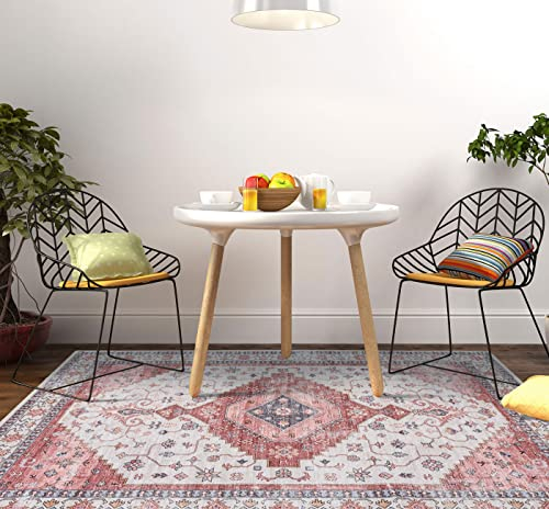 TALETA Teppich Wohnzimmer, Vintage orientalischer Teppich für Esszimmer, Schlafzimmer, Wohnzimmer, 120x170cm