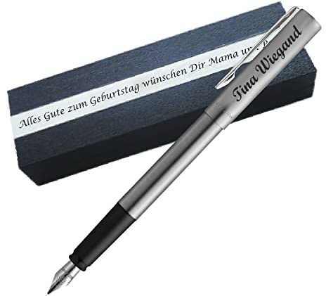 Waterman Allure PS121Box2 Fountain Pen Chrome Stainless Steel with Desired Engraving as a Gift & Symbol Gift Packaging with Desired Engraving