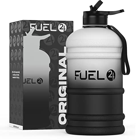 Fuel24 Jug - 2.2 Litre Water Bottle - Extra Strong Flex Material - Drop Proof, Pop or Straw Cap Options - 2.2L Large Gym Sports Bottle, BPA FREE