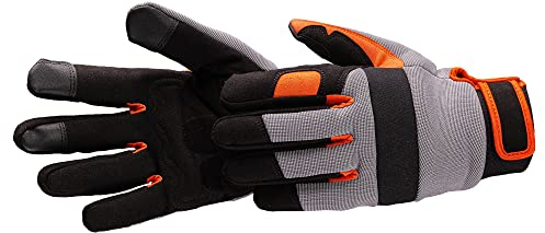 HARDY WORKING TOOLS Schutzhandschuhe, Forsthandschuhe, thermoplastisches Gummi, Lederhandschuhe mit amortisierendem Schaum, Damen, Herren, Gr. 10 (XL), Arbeitshandschuhe, Serie 55, A1511-550011