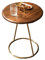OUPAI Beistelltisch Tische Runder Beistelltisch, Metallgriffdesign, Sofa-Beistelltisch, Metallstützrahmen, 2 Farben Stabiler(Size:15.35 * 15.35 * 21.65in,Color:Messing + Nussbaum)
