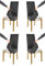 Tommychairs - 4er Set gepolsterte Stühle JAZZ mit herausnehmbarem Bezug Struktur aus lackiertem Buchenholz Farbe Eiche, gepolstert und mit herausnehmbarem Bezug aus Stoff Farbe Schwarz bezogen