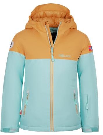 Trollkids Hallingdal Mädchen Skijacke, Wasserblau/Honig, Größe 128