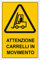 pubblimania CARRELLI IN MOVIMENTO in alluminio 3 mm di spessore. Cartello in metallo attenzione pericolo (Cm 30x40, Carrelli in Movimento)
