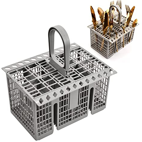 suchkawe Cutlery Cage Basket Dishwasher Basket, Dishwasher Utensil Basket, Cutlery Holder for Dishwasher Universal, for Most Hotpoint/Indesit Dishwasher (Detachable Handle)
