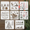8 Stück Schablonen Weihnachten, BTORER Wiederverwendbarer Zeichenschablonen Malschablonen aus Kunststoff, Christmas Stencil für Scrapbooking Fotoalbum, DIY Weihnachtsdekoration Papier Karte Deko