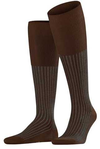 FALKE Herren Oxford Stripe Kniestrümpfe atmungsaktive Baumwolle verstärkte Herrenkniestrümpfe flache Naht für druckfreie Fußspitze gerippt besondere Brillanz Business Alltag 1 Paar | aus Fil d'Ecosse Baumwolle