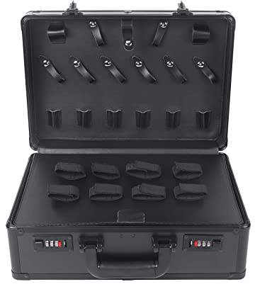 Barber Stylist Koffer Mit Codeschloss, Luxuriös Aluminium Haarschneider Werkzeugkasten, Friseur-Tragetasche, Professionelle Doppellagige Friseurwerkzeuge, Reise-Organizer-Box, Friseur Koffer (Schwarz)