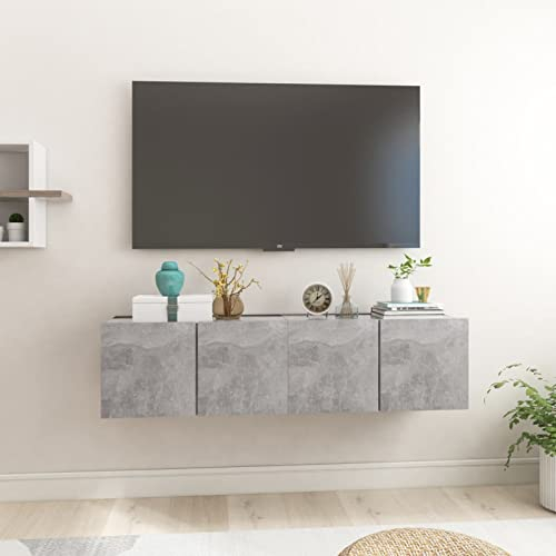 LAPOOH TV-Hängeschränke 2 STK Tv Board, Tv Lowboard, Tv Tisch, Fernsehschrank, Fernsehtisch, Kommode, Sideboard Wohnzimmer, Tv Sideboard, Betongrau 60x30x30 cm