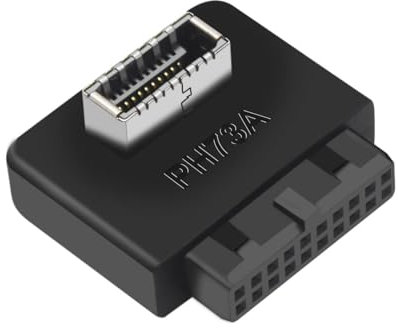 lilila-ree USB 3.2 Gen 1 to USB 3.2 Gen 2 Header Adapter, USB 3.1 Type-C Key-A to USB 3.0 20 Pin Header Converter for Type-C Motherboard, Black
