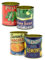 Carousel Home Set Of 4 Retro Style Vintage Fruit & Peas Storage Tins | 4 Piece Replica Food Tins Decorative Tinned Cans | Metal Storage Tins