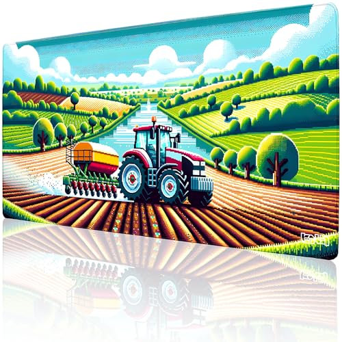 Tilt Schreibtischunterlage 100x50 cm Gaming Mauspad XXL | Rutschfester Mousepad Groß für Schreibtisch und PC Gadgets | Wasserdichter Desk Mat (Farm Simulator)
