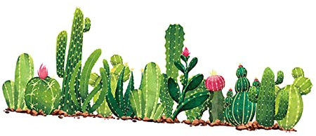 KITANDOVE 1pièce Autocollant Mur Cactus Vert Amovible Décoration Murale Avec Vertes Pour Chambre Salon Et Arrière-plan De Canapé