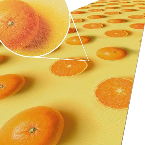 ANRO Küchenläufer Küchenteppich rutschfest Teppich Läufer Küche pflegleicht Teppichläufer Flur abwaschbar 240 x 52 cm Orangen