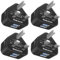 USB Plug 4-Pack Black Uk 3 Pin, USB Charger Plug Adapter 5V 2.1A Wall Plug Mobile Phone Mains Chargers Quick charging for iPhone Apple 14 Pro Max 13 Plus 12 11 SE2020 XS XR 8, for Samsung, for iPad