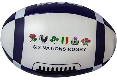 I LUV LTD Mini Soft Foam Rugby Ball with 6 Nations Flags Scottish Design, Squeeze Stress Relief Catch & Throw Ball
