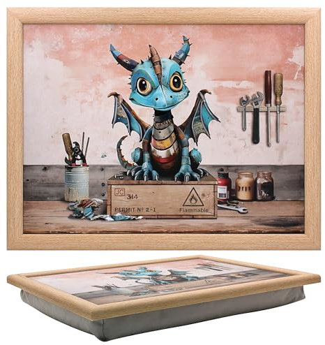 Lesser & Pavey Knietablett mit Sitzsack zum Servieren von Gerichten, schöne Knietabletts zum Essen auf dem Schoß zum Abendessen oder zum Atmen, neu gestaltete Lebensmitteltabletts für den Schoß