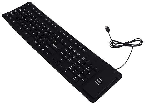 Housoutil Teclado Plegable De Silicona De 109 Teclas para Oficina Hogar Y Escuela.