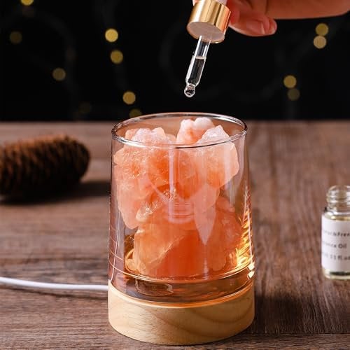 Himalayan Salt Stone Essential Oil Diffuser - Lavender Essential Oil Gift Set - Natural Aromatherapy Diffuser for Home & Office - Stress Relief & Air Purifier - Gift for Women