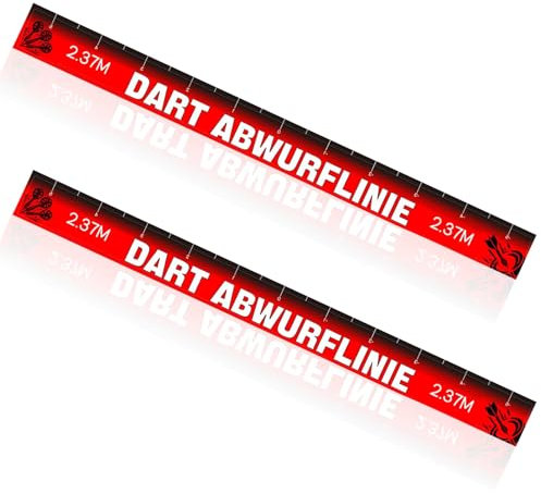 2 Stück Abwurflinie Dart 56 * 5cm Aufkleber Dart Dart Umrandung Dart Matte Boden Oche Line Dart Dartteppich Abwurflinie Selbstklebend Dart Zubehör für Steeldarts und Softdarts