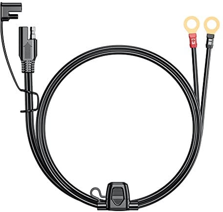 12-24V Ring Terminal 2 Pin to O Ring Terminal Extension Cord 2FT 6FT 18AWG O Connector Battery Charger Extension Wire Waterproof -Proof for Car Motorcycle Battery Charger Maintainer