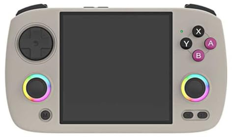 Sirxlevcy RG CubeXX Retro Console da Gioco Portatile con Schermo IPS da 3,95 Pollici, Linux A 64 Bit con Joystick RGB, Supporto e 32 GB di Memoria, Grigio