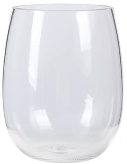 Bicchiere da vino rosso in plastica per uso alimentare, a forma di uovo, 480 ml, grande capacità, in PET, con goccia, non rotto, tazza da caffè con manico (trasparente, taglia unica)