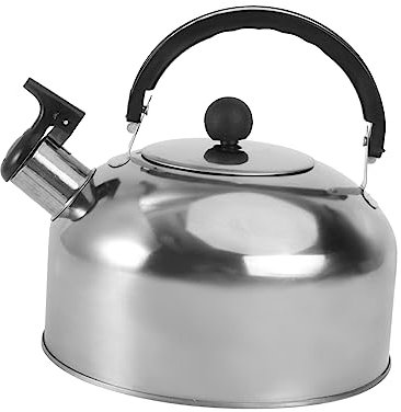 VALICLUD Stainless Steel Tea Kettle Whistling Boiling Kettle for Induction and Gas Stoves Flat Bottom Design for Tea and Mulled Wine