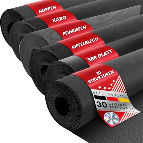 Floordirekt Gummimatte Meterware - Gummiläufer in vielen Strukturen - Antirutschmatte - Bodenbelag | Ringgummimatte (100x150 cm, 23 mm)