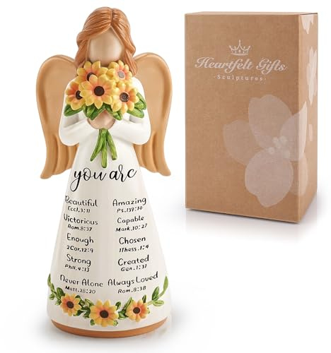 Sunflower Gift for Women,Christian Birthday Gift, Religious Angel Figurines
