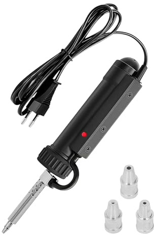 Electric Solder Sucker Vacuum, Desoldering Iron Solder Sucker Pump with 3 Nozzles 220V 30W Mini Electric Desoldering Pump for Electronics Repair
