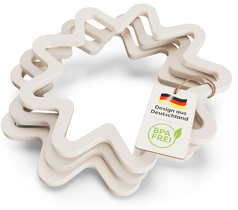 Silikon Topfuntersetzer, Stern Premium - Hitzebeständig bis 240°C, rutschfest, Spülmaschinenfest, BPA-frei, LFGB-Qualität (Creme White, 3er-Set)