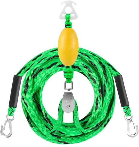 Triangolo da traino, 3 m, per sport acquatici, 4 persone, con rullo scorrevole e galleggiante, gancio in acciaio inox, corda per tubi, towables, sci nautico, wakeboard e barca a motore