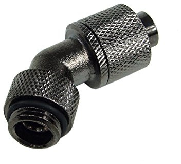 13/10mm (10x1,5mm) Anschraubtülle 45°; drehbar G1/4 - gerändelt - black nickel