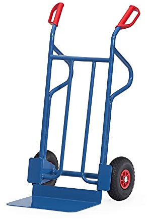 Fetra Stahlrohrkarre, Traglast 350 kg, Schaufel, Luftbereifung, 1 Stück, 1200 x 620 mm, blau, B1216L