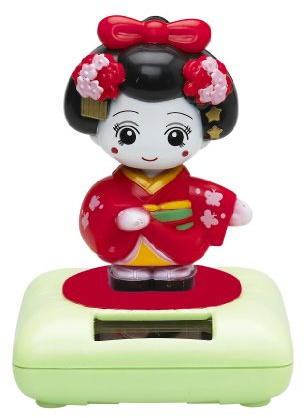 Lisbeth Dahl Solar Wackelfigur Geisha. Sich bewegende Figur mit Solarbetrieb für Auto, Büro, Fensterbank. Solar Toy - Tivoli by …