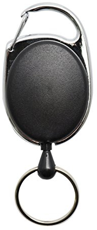 JoJo Schwarz - Gürtelclip Schlüsselring Ausweishalter Ausweis Kartenhalter Karte Ausweisjojo Schlüsselanhänger Schlüsselband Schlüssel Ausziehbar Schnur Zugband Halter Gürtel Klemme Band Clip