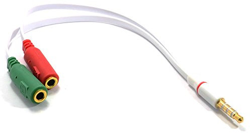 kenable Headphone with Mic TRRS Converter 2 x 3.5mm Sockets to 3.5mm 4 Pole